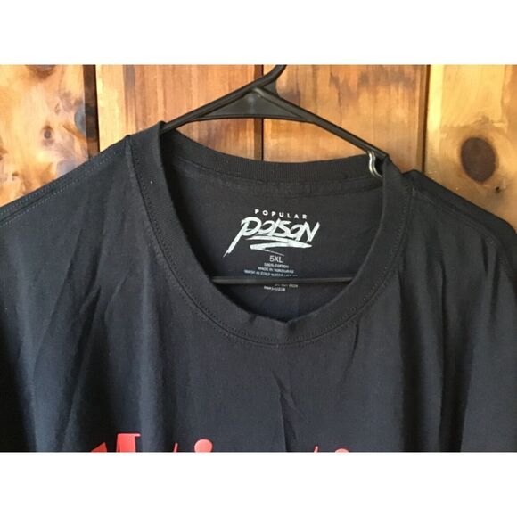 Popular Poison T Shirt Size 5XL Motivation Rose Graphic Black Short Sleeve - Picture 3 of 4